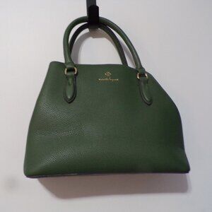 nanette lepore Avacado Green & Gold Trim Handbag w/Shoulder Strap & Zippers New